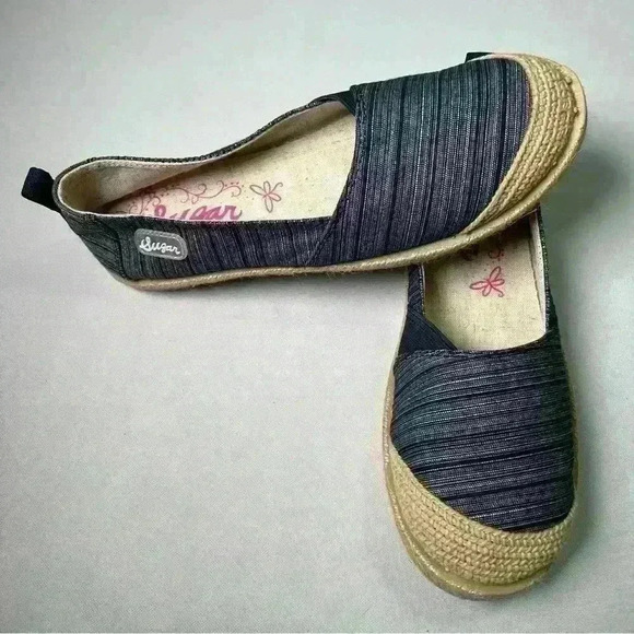 Sugar Women's Evermore Slip-On Espadrille Flats Navy Multi Wash US 8.5 new nb - Picture 1 of 8